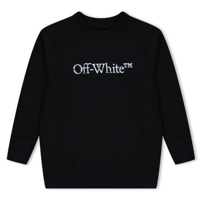 OFF WHITE Off Bookish Lgo Swt Jn34 Kids Crew Sweaters Black 1001 for sale