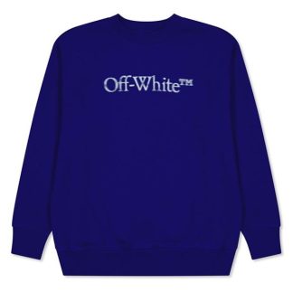 OFF WHITE Off Bookish Lgo Swt Jn34 Kids Crew Sweaters Blue 5401 for sale