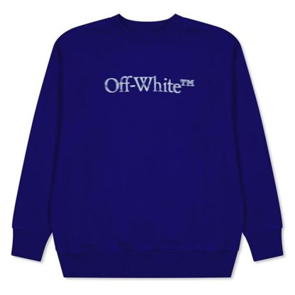 OFF WHITE Off Bookish Lgo Swt Jn34 Kids Crew Sweaters Blue 5401 for sale