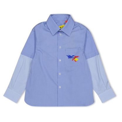 OFF WHITE Off Camou Shirt Jn34 Kids Light Blue 4010  for sale