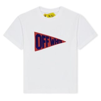 OFF WHITE Off Flag Lgo Tee Jn34 Kids White Blue 0145  for sale