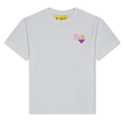 OFF WHITE Off Geometric Tee Jn34 Kids Wht Fschia 0132  for sale