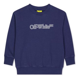 OFF WHITE Off Logo Crew Swt Jn44 Kids Navy 4680  for sale