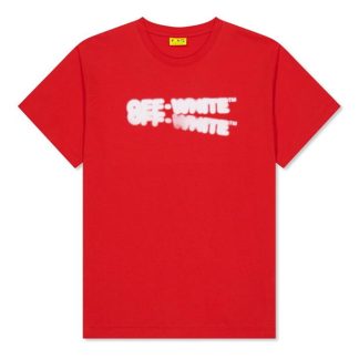 OFF WHITE Off Logo Spray Tee Jn44 Kids Regular Fit T-Shirts Red/Wht 2501 for sale