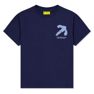 OFF WHITE Off Logo Tee Jn44 Kids Navy 4601  for sale