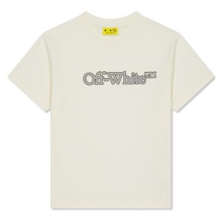 OFF WHITE Off Logo Tee Jn44 Kids Regular Fit T-Shirts Cream 0380 for sale