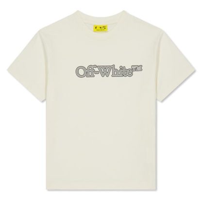 OFF WHITE Off Logo Tee Jn44 Kids Regular Fit T-Shirts Cream 0380 for sale