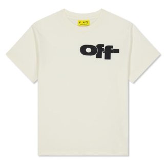 OFF WHITE Off Logo Tee Jn44 Kids Regular Fit T-Shirts Cream/Blk 0310 for sale