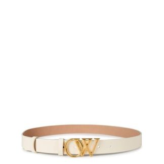 OFF WHITE Off Ow Int Belt 30 Ld41 Women Leather Belt Beige 6100 for sale