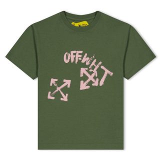 OFF WHITE Off Paint Script Tee Jn34 Kids Mil Pink 5630  for sale