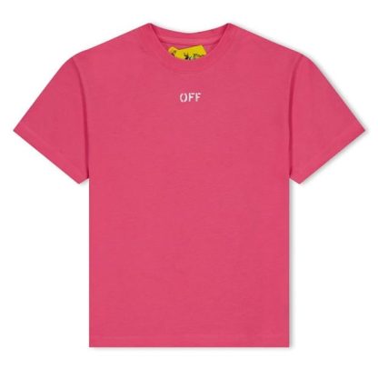 OFF WHITE Off Stamp Tee Jn34 Kids Regular Fit T-Shirts Fuschia 3201 for sale