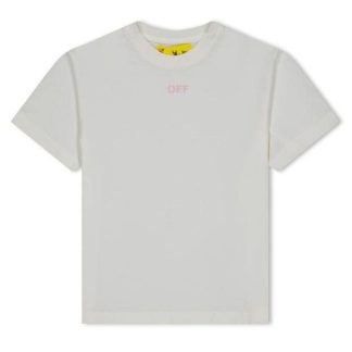 OFF WHITE Off Stamp Tee Jn34 Kids Regular Fit T-Shirts White Pink 0330 for sale