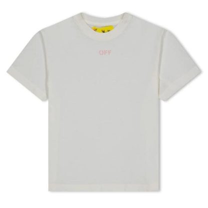 OFF WHITE Off Stamp Tee Jn34 Kids Regular Fit T-Shirts White Pink 0330 for sale