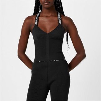 OFF WHITE Off Strap Vest Top Ld99 Women Black  for sale