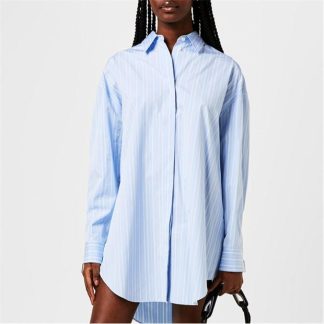 OFF WHITE Off Stre Ppln Shrt Ld34 Women Light Blue  for sale