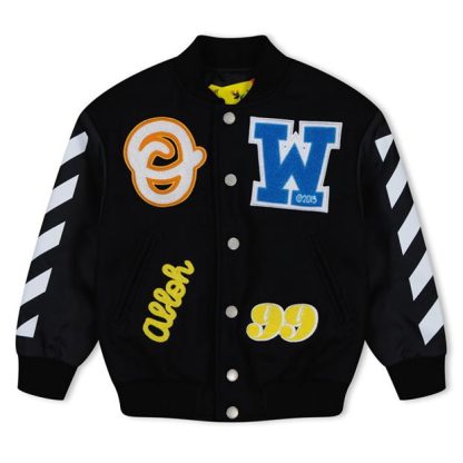 OFF WHITE Off Varsity Jkt Jn34 Kids Black 1001  for sale