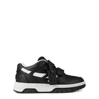 OFF WHITE Out Of Office Straps Trainers Juniors Kids Low Trainers Blk/Wht 1001 for sale