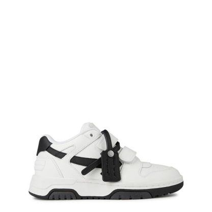 OFF WHITE Out Of Office Straps Trainers Juniors Kids Low Trainers Whit/Blk 0110 for sale