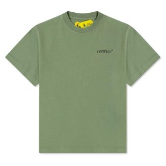 OFF WHITE Scribble Short Sleeve T-Shirt Junior Boys Kids Olive 5010  for sale