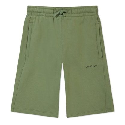 OFF WHITE Scribble Shorts Kids Olive 5010  for sale