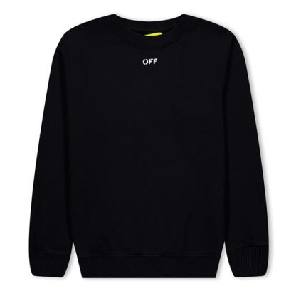 OFF WHITE Stamp Cotton Jersey Sweatshirt Juniors Kids Black 1001  for sale