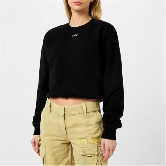 OFF WHITE Stamp Sweatshirt Women Crew Sweaters Black 1001 for sale