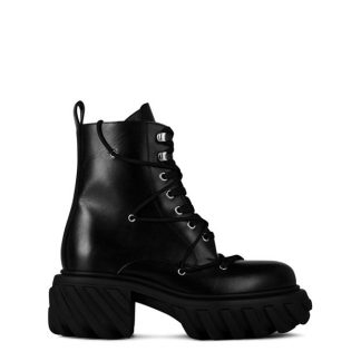 OFF WHITE Tractor Motor Lace Boots Women Black  for sale