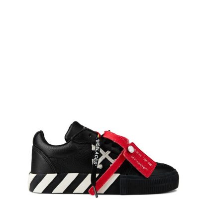 OFF WHITE Unisex Juniors Leather Trainers Kids Blk/Wht 1001  for sale