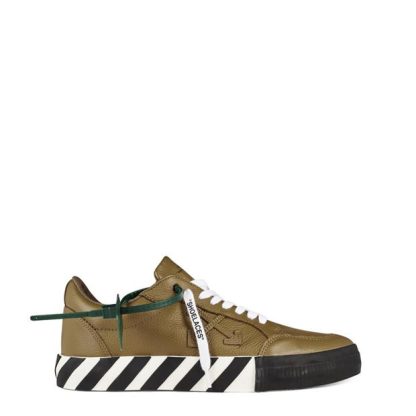 OFF WHITE Vulcan Low Leather Trainers Men Low Trainers Army 5656 for sale