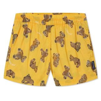 PALM ANGELS Bear Print Swim Shorts Junior Boys Kids Swim Shorts Yllw/Brwn for sale