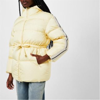 PALM ANGELS Belted Down Jacket Women Butter 0403  for sale