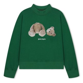 PALM ANGELS Boy'S Bear Logo Sweatshirt Kids Crew Sweaters Green 5560 for sale