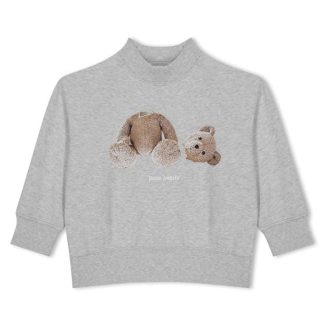 PALM ANGELS Boy'S Bear Logo Sweatshirt Kids Crew Sweaters Grey 0860 for sale