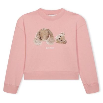 PALM ANGELS Boy'S Bear Logo Sweatshirt Kids Crew Sweaters Pale Pink 43060 for sale