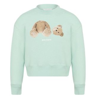 PALM ANGELS Boy'S Bear Logo Sweatshirt Kids Crew Sweaters Sky Blue 4260 for sale