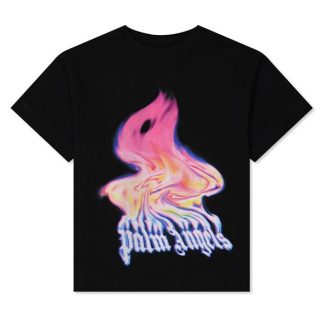 PALM ANGELS Boy'S Flame T Shirt Kids Blk Lilac 1036  for sale