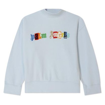 PALM ANGELS Boy'S Patchwork Print Sweatshirt Kids Lght Blu 5284  for sale