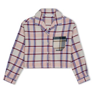 PALM ANGELS Checked Shirt Juniors Kids Pink 13455  for sale