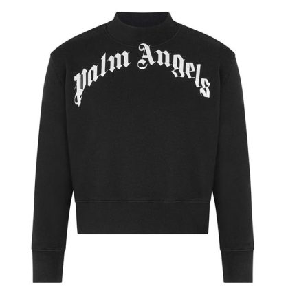 PALM ANGELS Children'S Classic Sweatshirt Kids Crew Sweaters Black Wht 1001 for sale