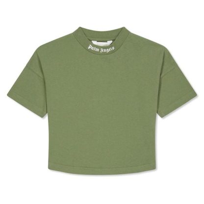 PALM ANGELS Children'S Classic T Shirt Kids Regular Fit T-Shirts Military 5601 for sale