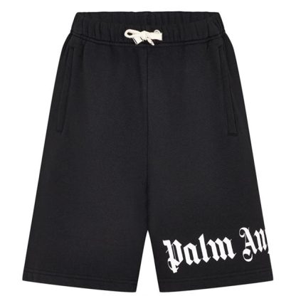 PALM ANGELS Children'S Logo Shorts Kids Jersey Shorts Black Wht 1001 for sale