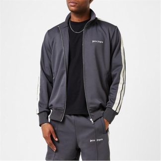 PALM ANGELS Classic Track Jacket Men Grey White  for sale