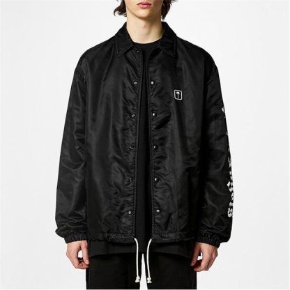 PALM ANGELS Coach Windbreaker Men Blk/Wht 1001  for sale