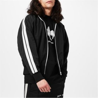 PALM ANGELS Curved Logo Track Jacket Men Blk/Wht 1001  for sale