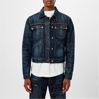 PALM ANGELS Denim Jacket Unisex Blue  for sale