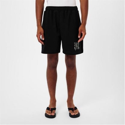 PALM ANGELS Embroidered Logo Shorts Men Blk Wht 1003  for sale