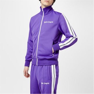 PALM ANGELS Funnel Zip Tracksuit Jacket Men Tracksuit Tops Purple 3701 for sale