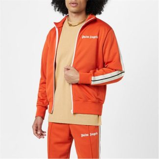 PALM ANGELS Funnel Zip Tracksuit Jacket Men Tracksuit Tops Red/Whte 2703 for sale