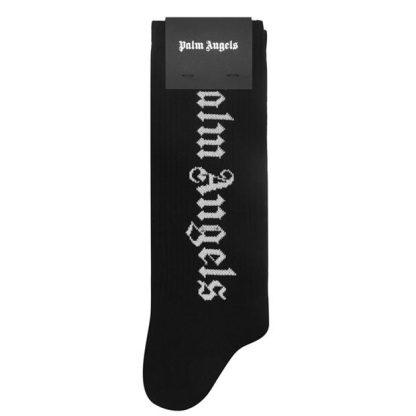 PALM ANGELS Gothic Socks Kids Crew Socks Black 1001 for sale