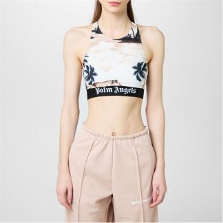 PALM ANGELS Hawaii Crop Top Women Beige 6110  for sale